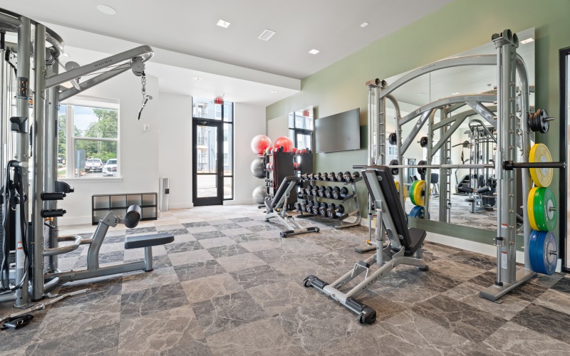 fitness center with equipment
