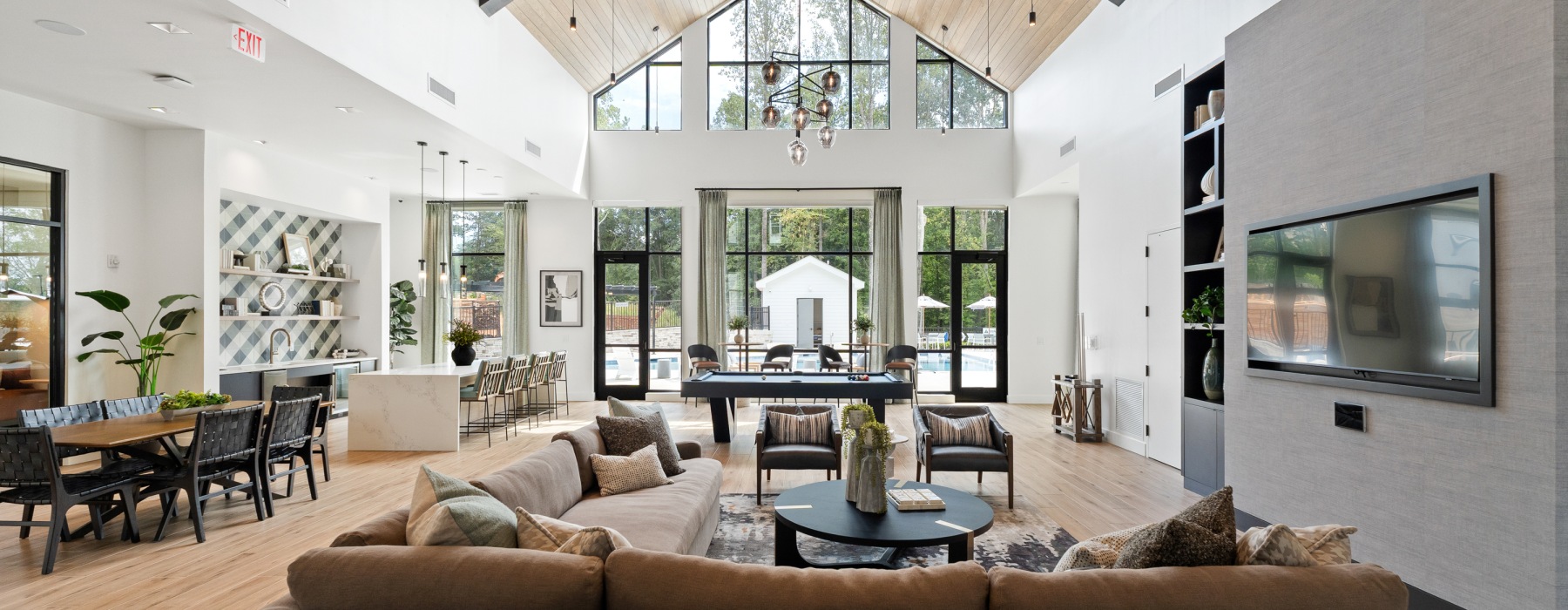 Club Room with Pool Table, Shuffleboard and Beer Pong Table